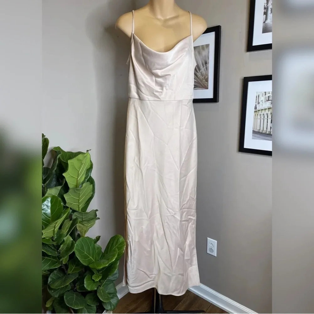 Anthropologie BHLDN Sachin & Babi Cali Satin Charmeuse Midi Slip Dress Size 10 - Picture 5 of 7